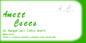 anett csecs business card