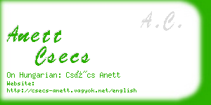 anett csecs business card